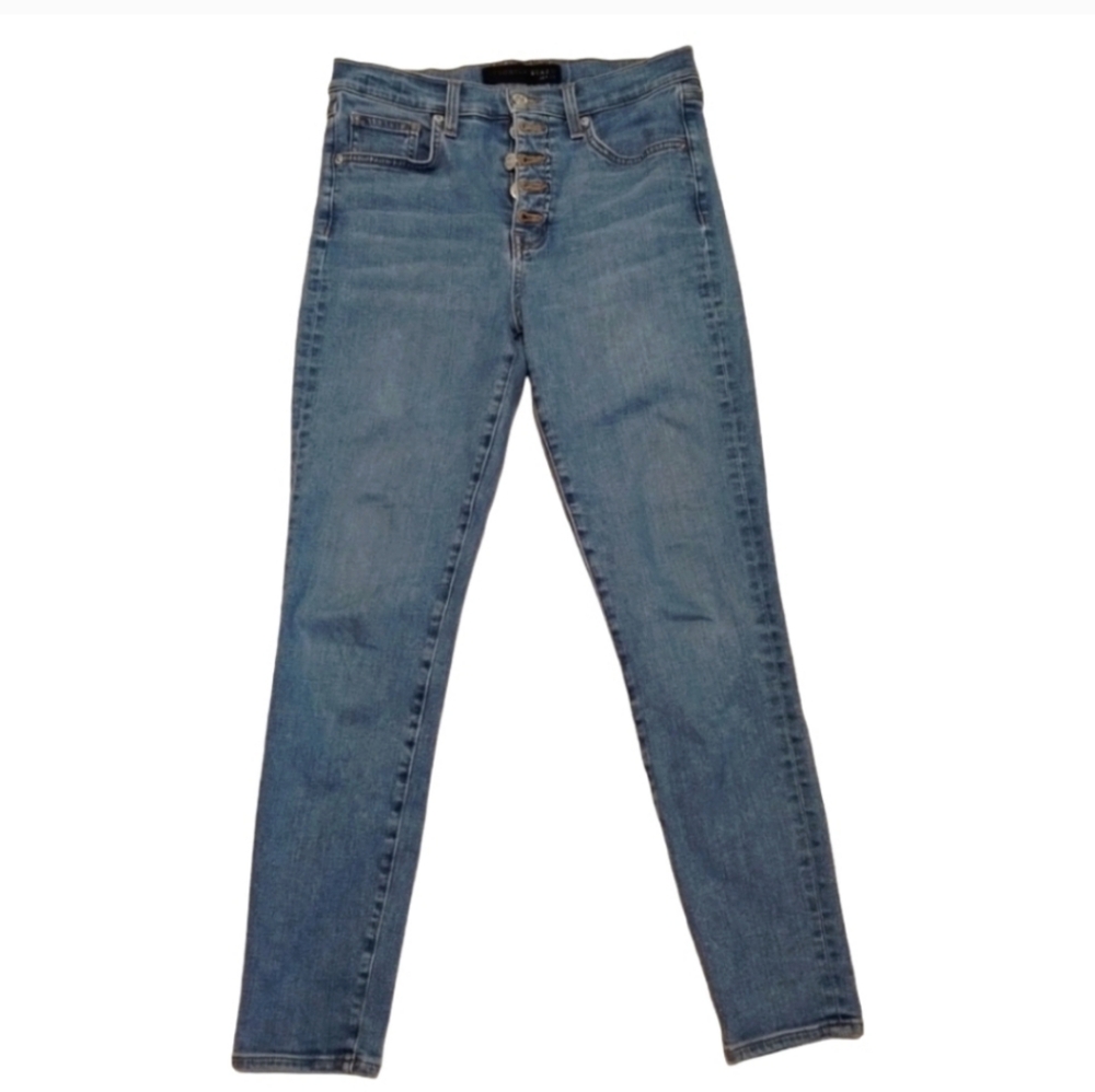 Veronica Beard Debbie Skinny Jean Button Fly Ankle-Crop